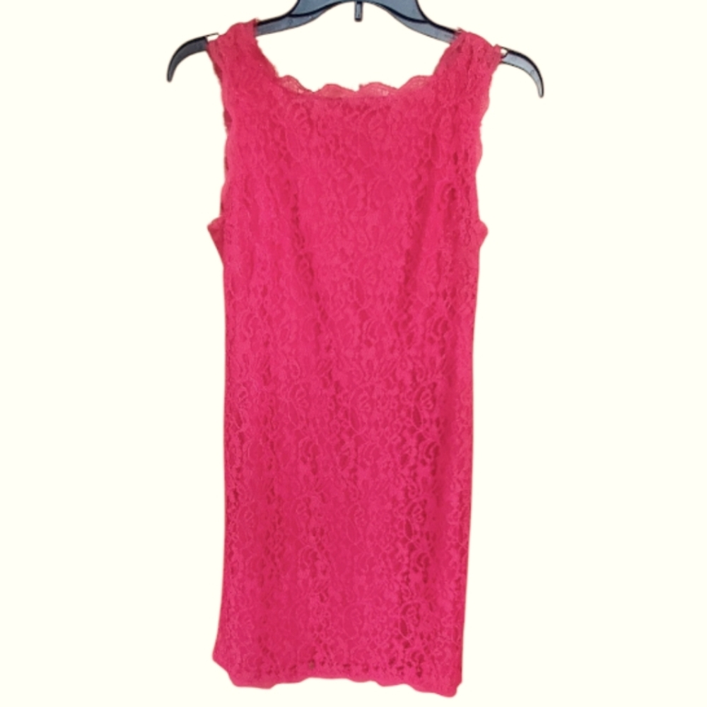 Adrianna Papell Raspberry Lace Sleeveless Dress Size 4